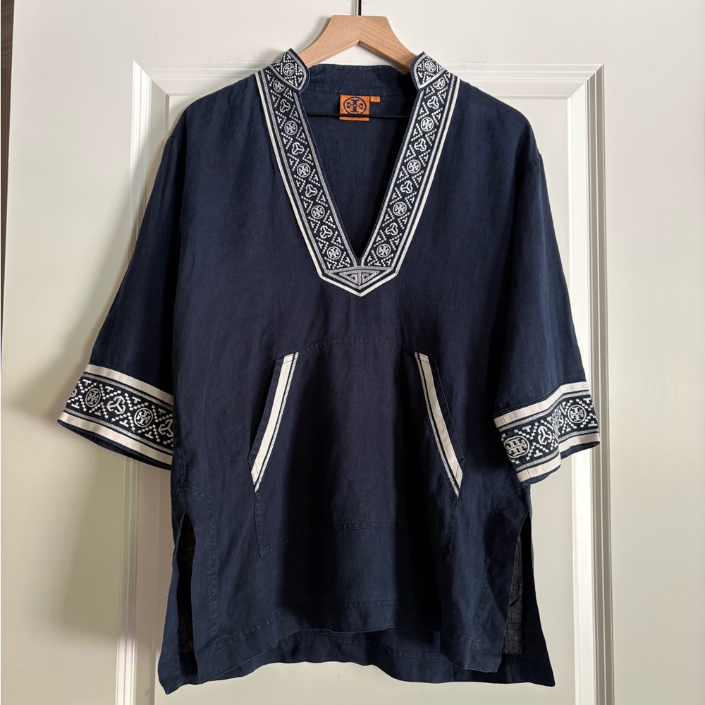 Tory Burch 100% Linen Tunic Top